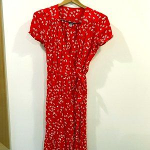 Joules Isabelle Wrap Tea Dress Size US 14 Red